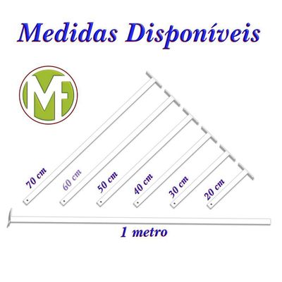 Suporte Refletor Inclinado Parede Braço 40 Cm Branco