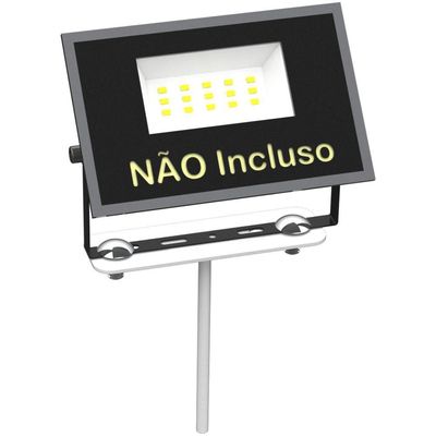 03 Suportes Espetos Estacas Chão Refletor - 03 Cjts - Branco
