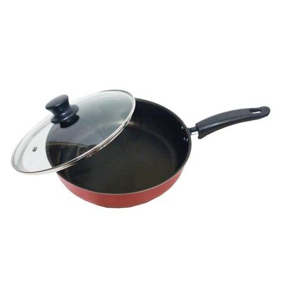 Frigideira Antiaderente De Teflon Com Tampa De Vidro 25cm