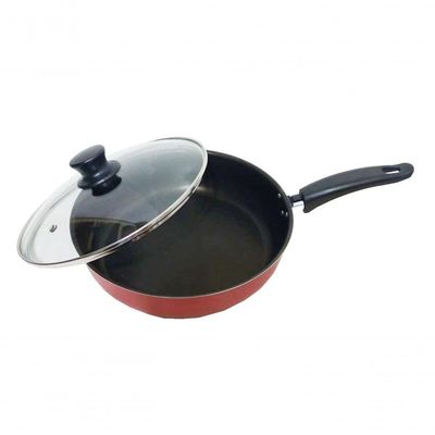 Frigideira Antiaderente De Teflon Com Tampa De Vidro 25cm