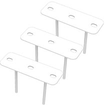 03 Suportes 2 Espetos Estacas Chão Refletor 03 Cjts - Branco