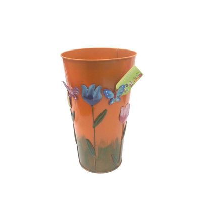 Vaso Jardim Borboleta Flor De Ferro Laranja (Sybo-G7)