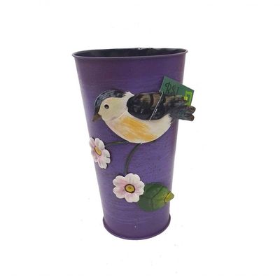 Vaso Jardim Quintal Varanda Passaro Flor De Ferro Roxo