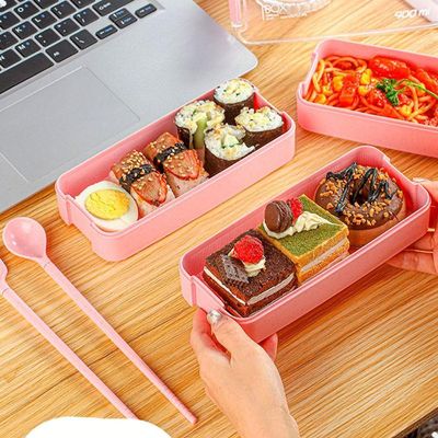 Marmita Fitness Lunch Box 900ml 3 Divisórias Pote Mantimento Bento 3 Em 1 Lorben