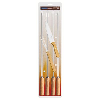 Jogo Para Churrasco Em Aço Inox E Madeira 6pçs - Tramontina
