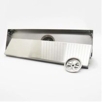 Ralo Linear Oculto Inox 40cm Banheiro Lavabo Anti Odor Anti Inseto Invisivel Resistente Seguro