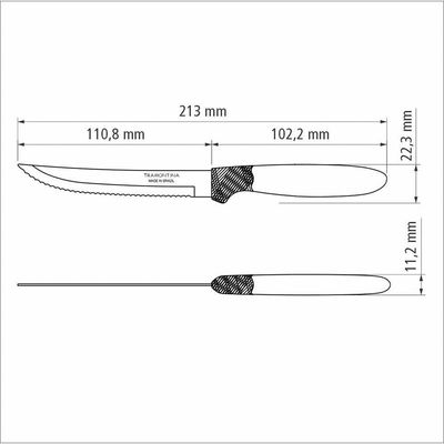 Conjunto De Facas Para Churrasco Ipanema Com Lâminas Em Aço Inox E Cabos De Polipropileno