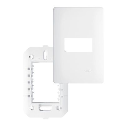Placa Com Suporte Fame Habitat 4x2 Para Módulo Horizontal Branco