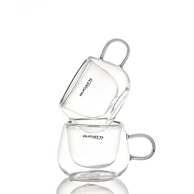 Conjunto 2 Xícaras Café Parede Dupla Com Alça 100ml Bugatti