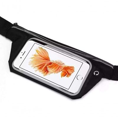 Pochete Corrida Fitness Cintura Porta Celular E Objetos Preto