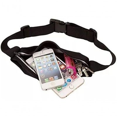 Pochete Corrida Fitness Cintura Porta Celular E Objetos Preto
