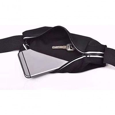 Pochete Corrida Fitness Cintura Porta Celular E Objetos Preto