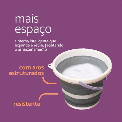 Balde Retrátil De Plástico 5 Litros Multiuso Simplo