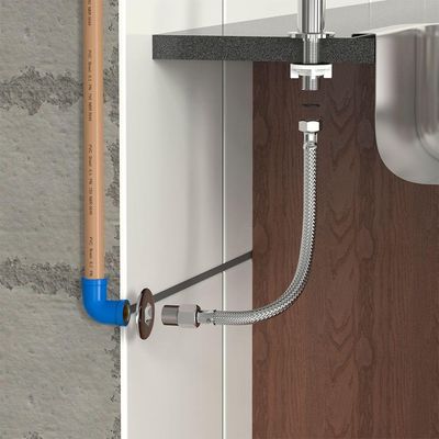 Mangueira Engate Flexível Blukit Para água 1/2 40cm Aço Inox