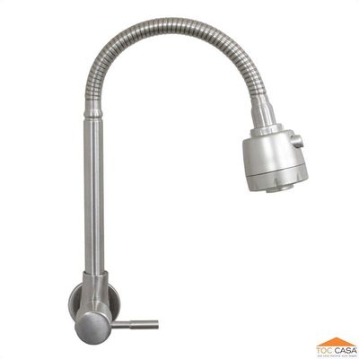 Torneira Gourmet Cozinha Parede Inox Escovado Dupla Função