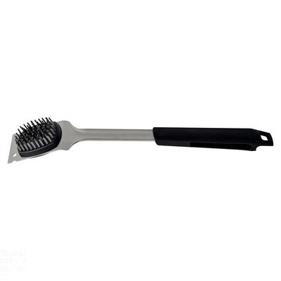 Escova Para Grelhas Churrasco Black Em Aço Inox E Cabo De Polipropileno Preto Com Raspado