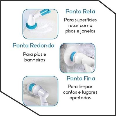 Escova Esfregão Elétrico Limpeza Azulejo Banheiro Casa Carro