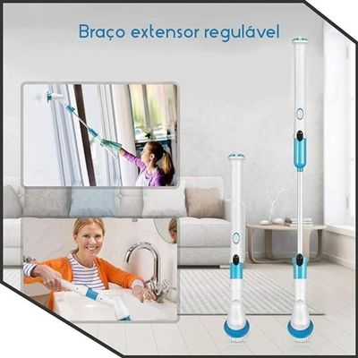 Escova Esfregão Elétrico Limpeza Azulejo Banheiro Casa Carro