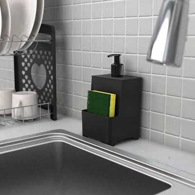 Dispenser De Pia Para Detergente E Esponja - Stolf Preto