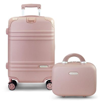 Kit Mala De Bordo E Frasqueira Elite Rosa