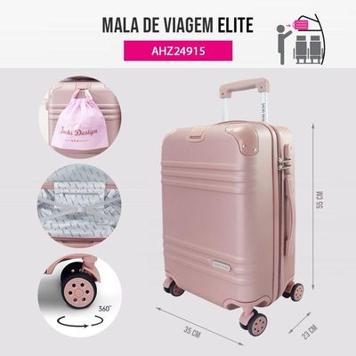 Kit Mala De Bordo E Frasqueira Elite Rosa