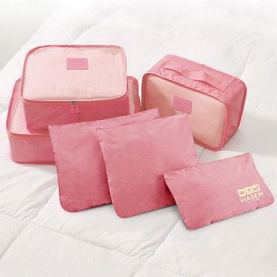 Organizador De Malas De 6 Peças Estampa Lisa Jacki Design Rosa