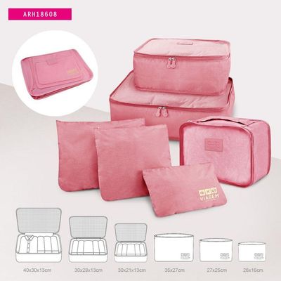 Organizador De Malas De 6 Peças Estampa Lisa Jacki Design Rosa