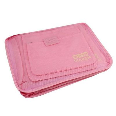 Organizador De Malas De 6 Peças Estampa Lisa Jacki Design Rosa