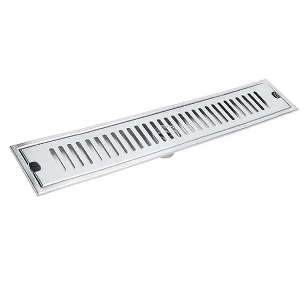 Ralo Linear 40cm Aço Inox Banheiro Area Externa Anti Odor Anti Inseto Lavabo Piscina Quintal