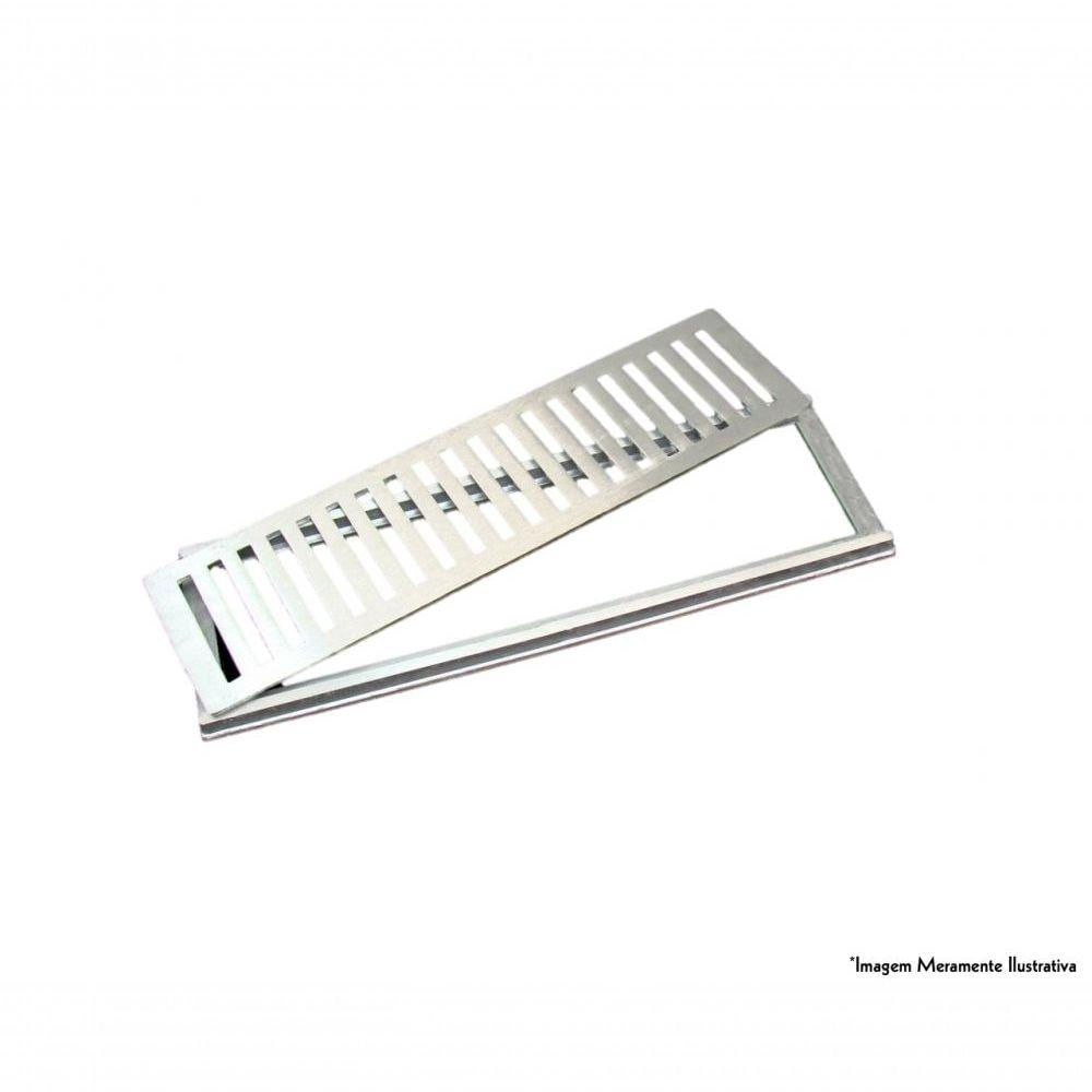 Grelha Aluminio Escovado Completa 20X100