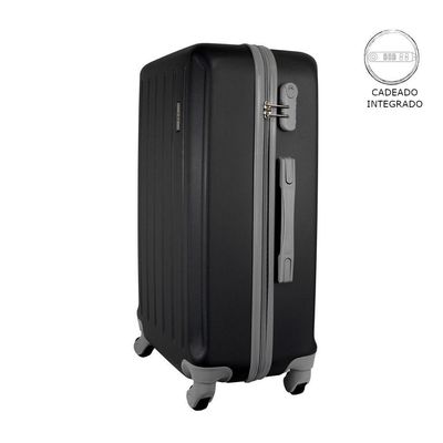 Mala de Viagem Media em Abs Ika Scorpion Cadeado Integrado - Preta, M