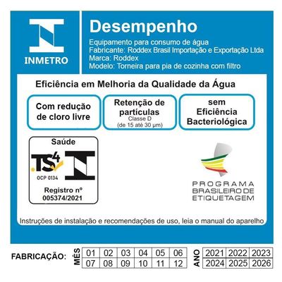 Torneira c/Filtro Cozinha Mesa Gourmet + 1 Refil Extra