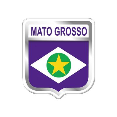 Adesivo Decorativo Em Relevo Fácil Aplicação Brasão Mato Grosso Cor Branco