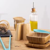Conjunto Saleiro E Pimenteiro Oikos Em Bambu Natural Minimalista