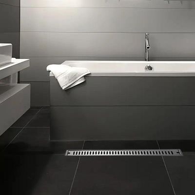 Ralo Linear Inox 40cm Banheiro Area Externa Anti Odor Anti Inseto