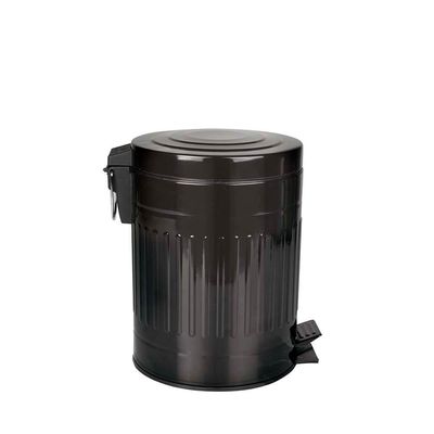 Lixeira Com Pedal E Balde Removível 5 Litros Inox Retrô Mor Preto