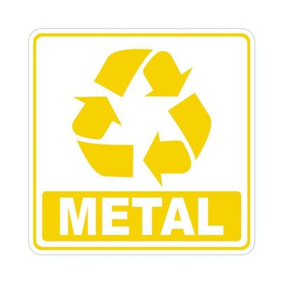 Adesivo Lixo Reciclavel Metal 1 Unidade 10cmx10cm Cor Amarelo