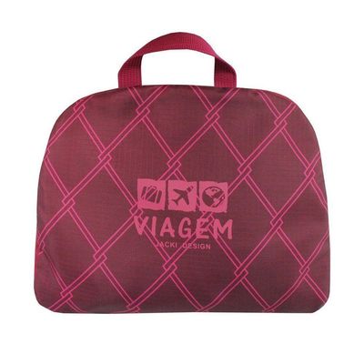 Mochila Dobrável Para Viagem Estampa Listrada Jacki Design Vermelho Escuro