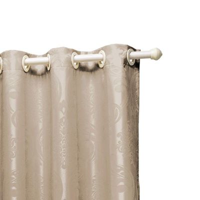 Cortina Jacquard 2,0 X 1,7m Sala Quarto Bege