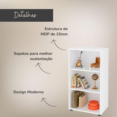 Estante Compacta Clean 80cm Branco