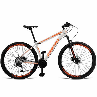 Bicicleta Aro 29 Cripto 21 Marchas Freios Disco C- Suspensão - Branco-laranja - 17" Branco-laranja