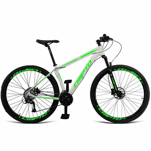 Bicicleta Aro 29 Cripto 24 Marchas Freios Disco E Suspensão - Branco-verde - 17" Branco-verde