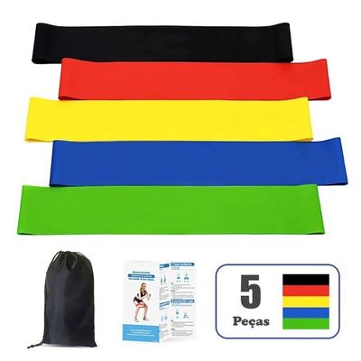 Kit 5 Mini Elásticas Alongamento Pilates Yoga Exercícios Condicionamento Físico Relaxamento