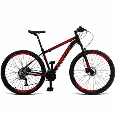 Bicicleta Aro 29 Cripto 24 Marchas Shimano E Freios A Disco - Preto-vermelho - 17" Preto-vermelho