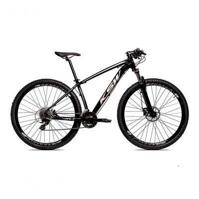 Bicicleta Aro 29 Ksw 21 Marchas Shimano Freios Disco E Trava - Preto-prata - 19"