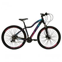 Bicicleta Feminina Aro 29 Ksw Mwza Câmbios Shimano 24v K7 Garfo Com Trava Preto-pink-azul 17