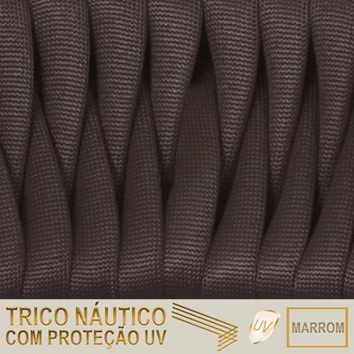 2 Cadeiras Tricô Náutico E Alumínio Proteção Uv Varanda Marrom