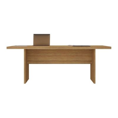 Mesa De Escritório 200cm Para Reunião Com Tampo 30mm Multimóveis CR25281 Amêndoa