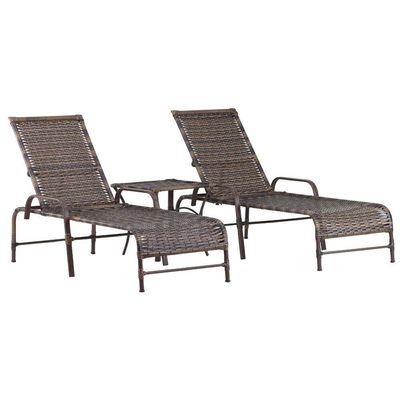 Kit 2 Espreguiçadeiras Mesa Roma Chaise Lívia Cadeira Emily Pedra Ferro