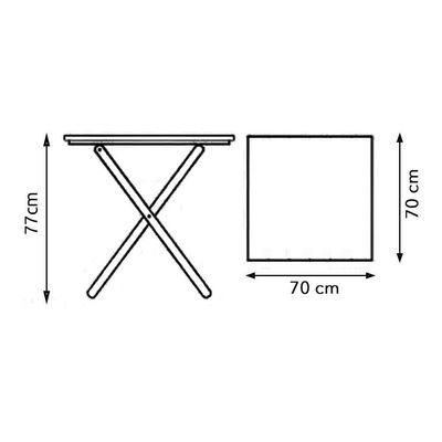 Kit De 10 Conjuntos De Mesa Dobrável 70x70 Com 4 Cadeiras Imbuia Cor: Marrom